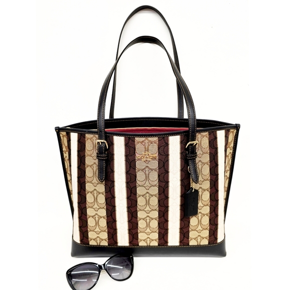 NEW Coach Mollie Tote In Signature Jacquard With Stripes C4088 - Picture 2 of 11